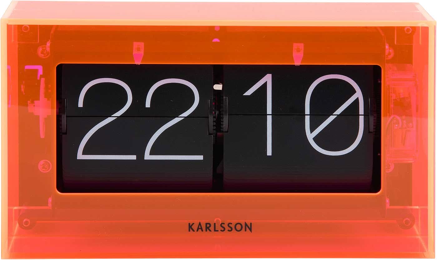 Karlsson Desk Clock 11.7x20.7x7.1 cm Acrylic • Timeless flip design • Flexible wall mounting