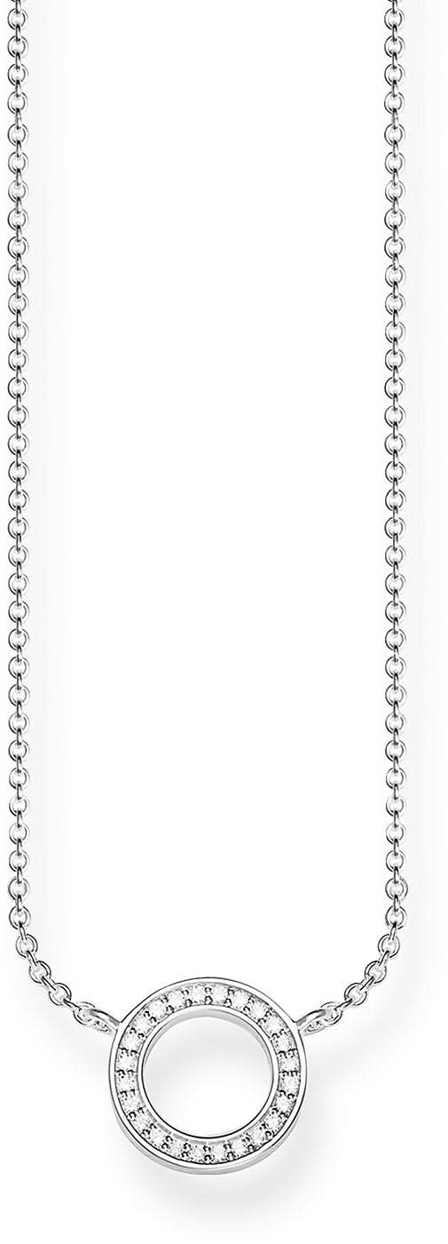 Necklace Circle with Stones - 925 Sterling Silver