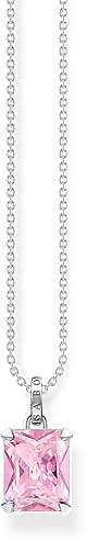 Necklace with Pink Stone - 925 Sterling Silver