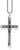 Necklace with cross and delicate dot structures - 925 sterling silver, blackened