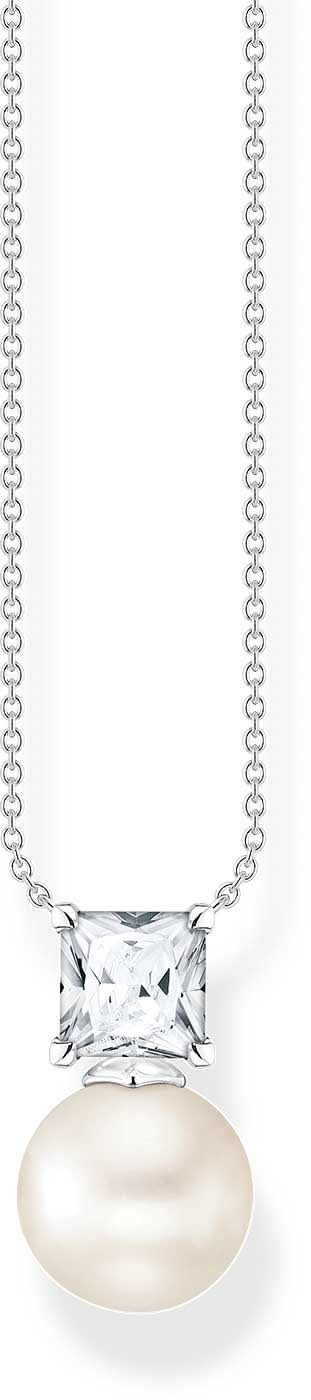 Necklace with Pearls and Stone Pendant - 925 Sterling Silver - Thomas Sabo Model: KE2163-167-14