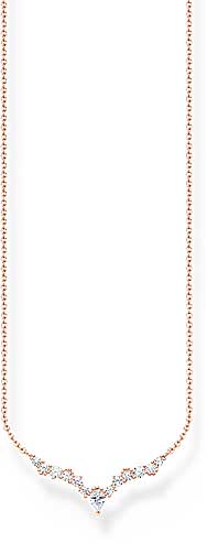 Snowflake Necklace with White Stones - 750 Rose Gold Plating