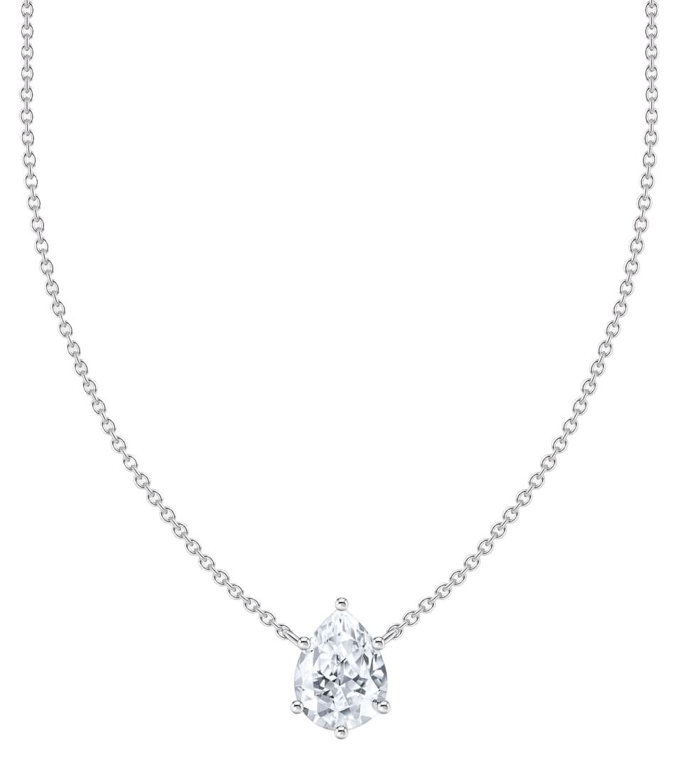 925 sterling silver necklace with a drop-shaped pendant featuring a white zirconia stone, Thomas Sabo, Model: KE2213-051-14-L45V