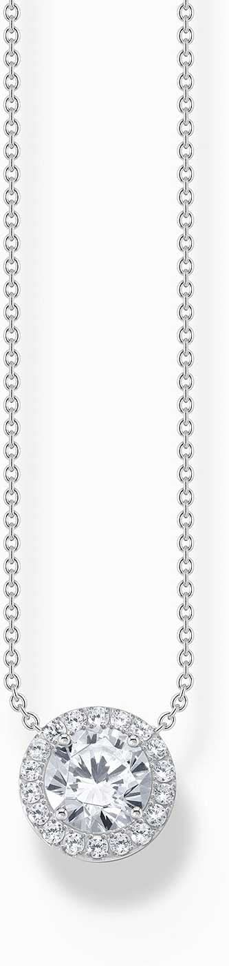 Necklace with Halo Pendant and White Stones - Thomas Sabo Model: KE2279-051-14