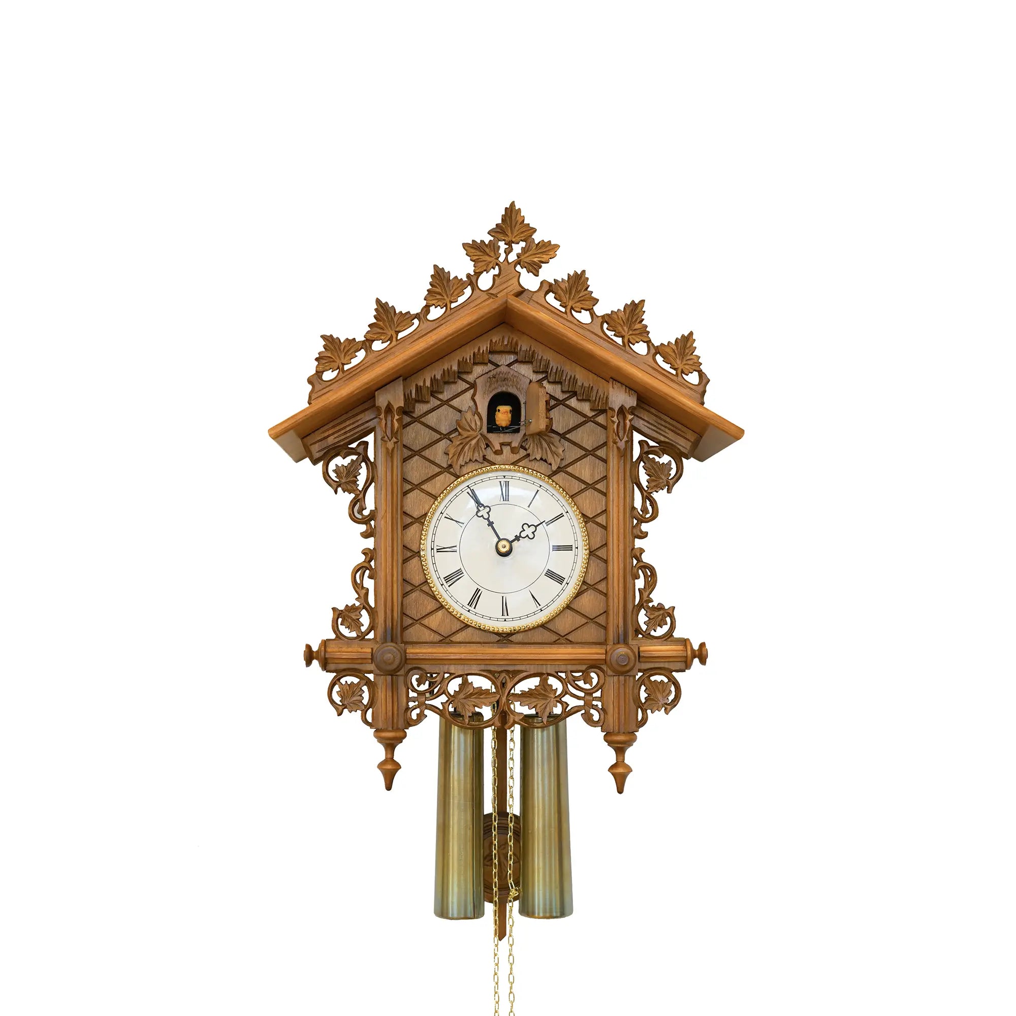 Rombach & Haas TRADITION 3407 Wall Clock Gold/Wood • Mechanical 8-Day Movement • Original Black Forest Cuckoo Clock
