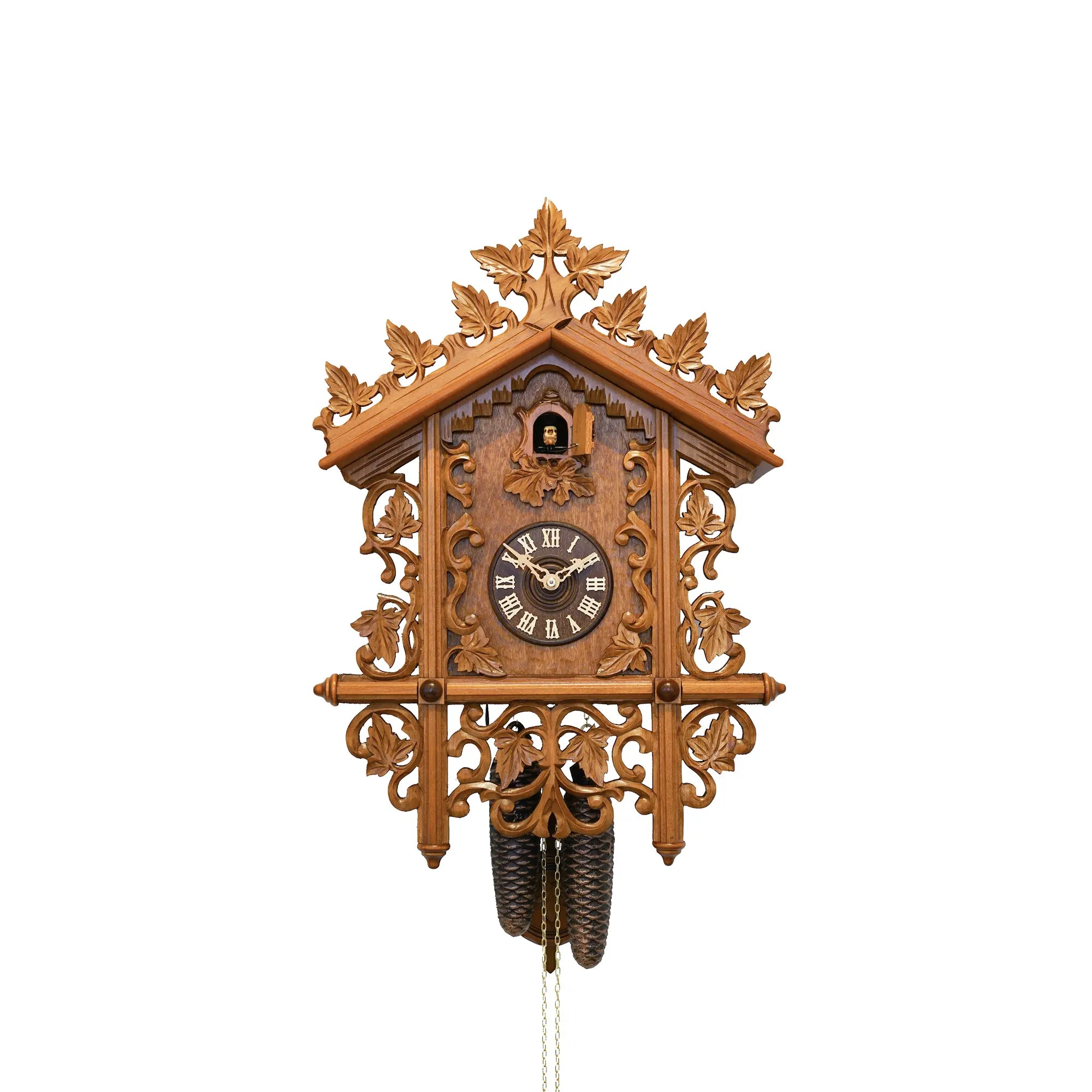 Rombach & Haas TRADITION 3521 Wall Clock Wood (dark) • Mechanical 8-Day Movement • Hand-Carved Fretwork