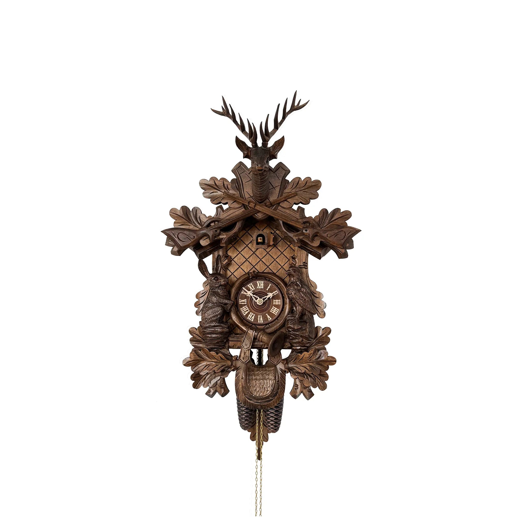 Rombach & Haas Tradition 3550-N Wall Clock Wood (dark) • Mechanical 8-Day Movement • Hand-Carved Black Forest Cuckoo Clock