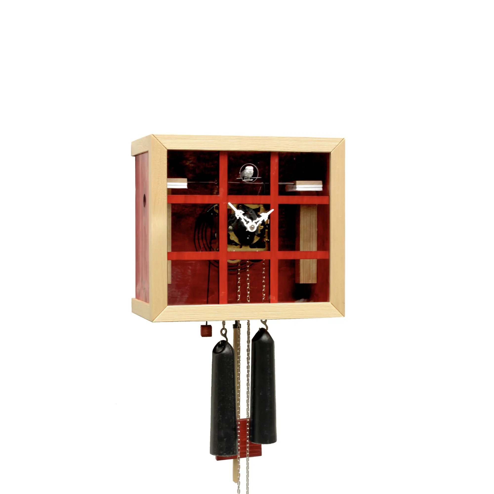 Rombach & Haas Einblick FV35-3 Wall Clock Red • Mechanical 8-Day Movement • Original Black Forest Cuckoo Clock