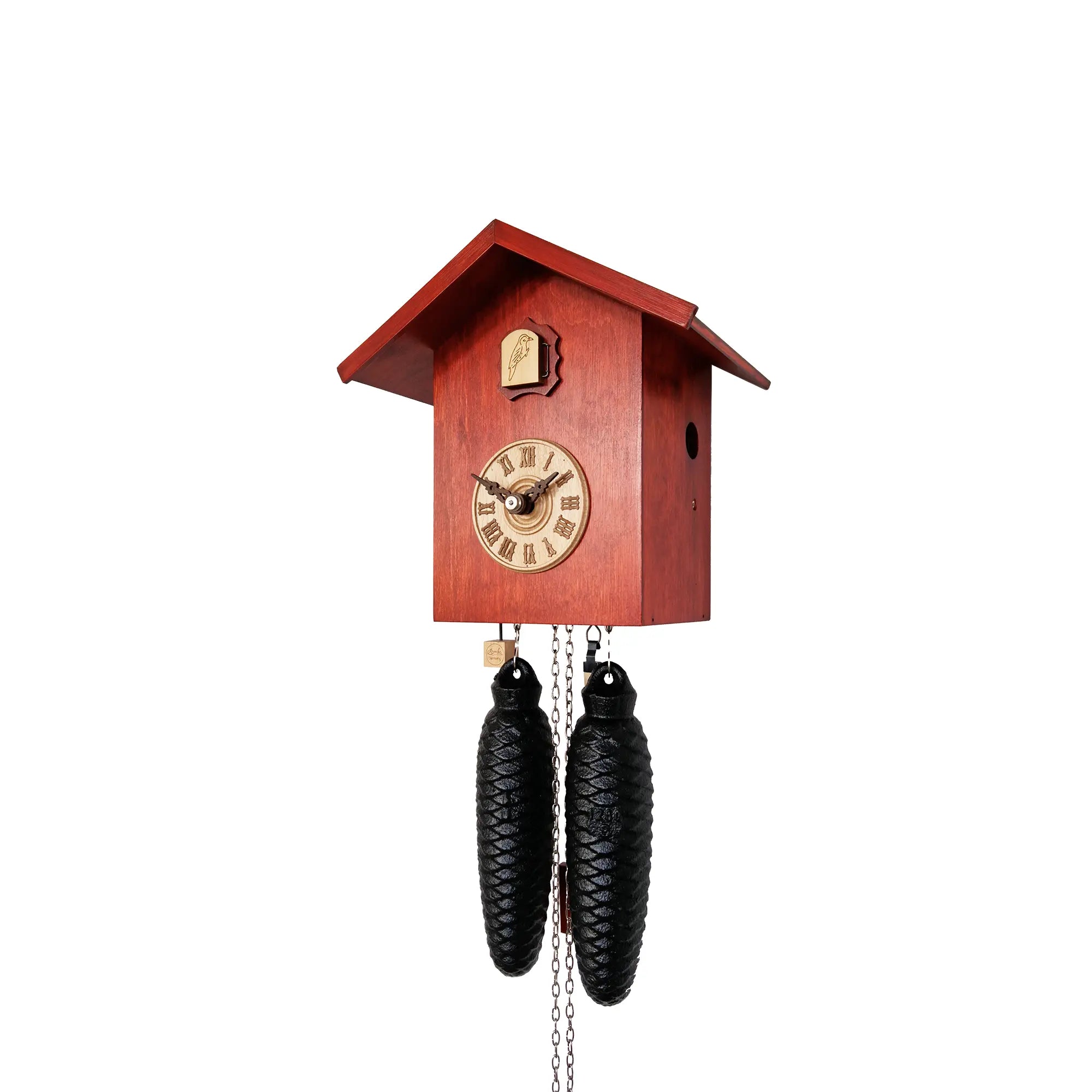 Rombach & Haas LIFE SK34-3 Wall Clock Red • Mechanical 8-Day Movement • Original Black Forest Cuckoo Clock
