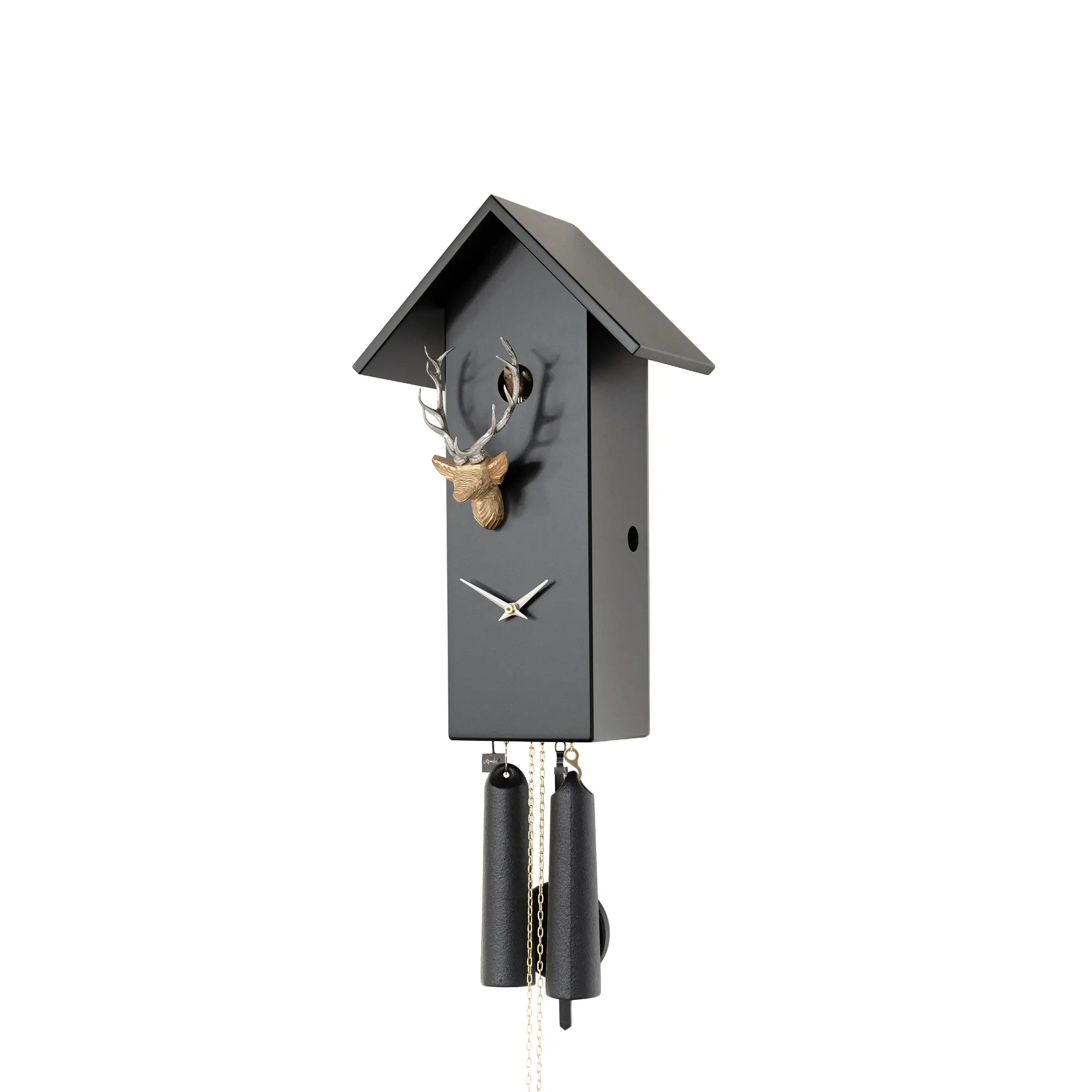 Rombach & Haas Classic SL35 H-2/G Wall Clock Black/Silver/Gold • Mechanical 8-Day Movement • Original Black Forest Cuckoo Clock