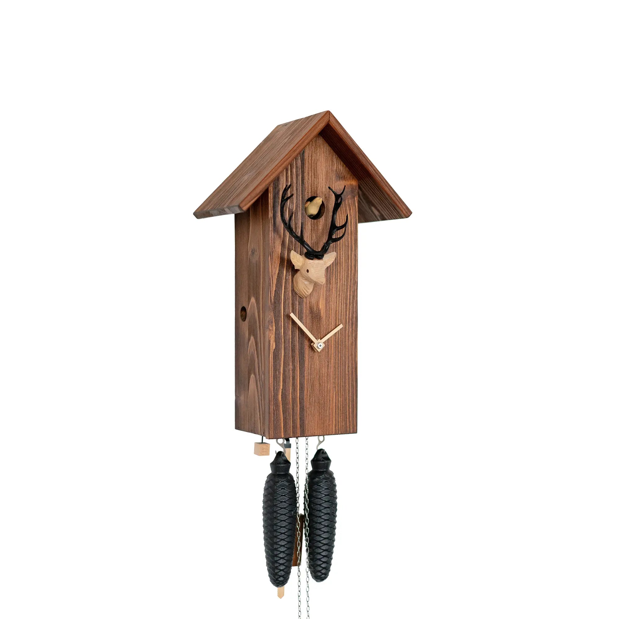 Rombach & Haas CLASSIC SLM3H-10 Wall Clock Natural Wood • Mechanical 8-Day Movement • Original Black Forest Cuckoo Clock