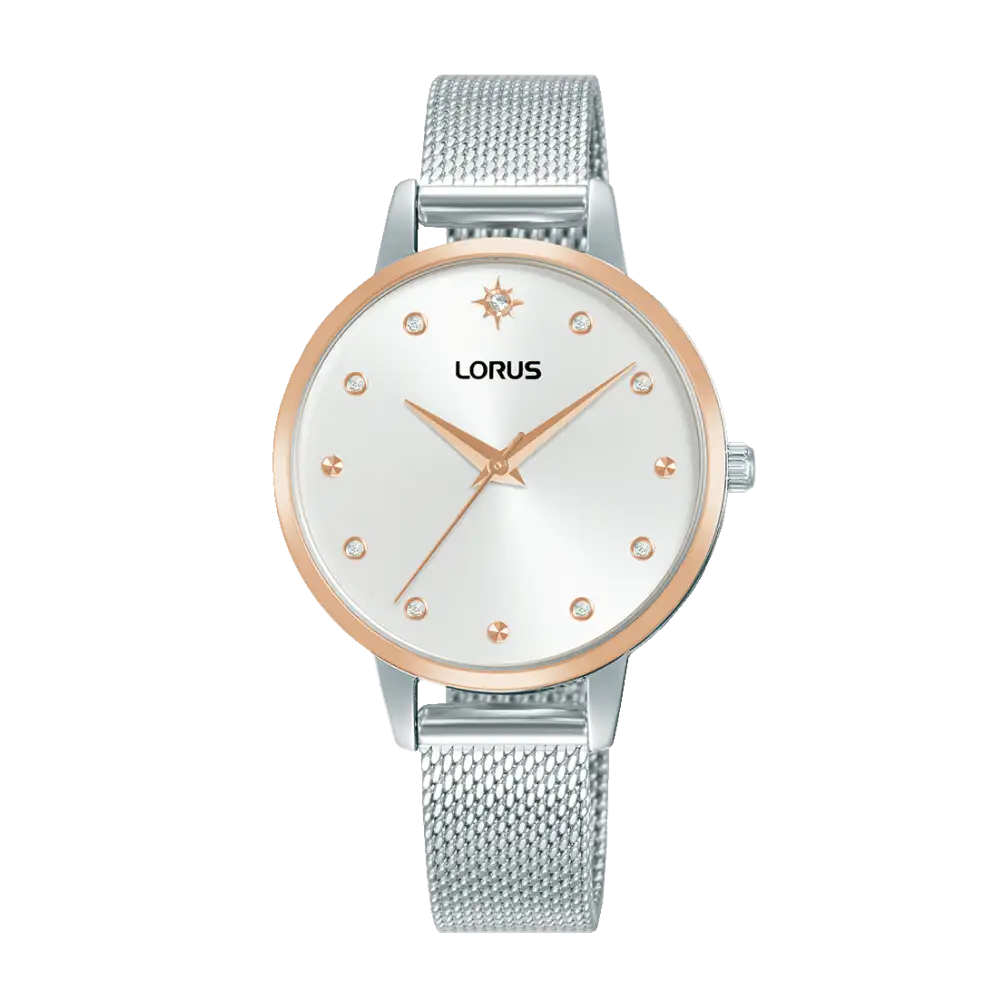 Lorus RG288XX9 Ladies' Watch White • Mineral Glass • Stainless Steel Mesh Bracelet