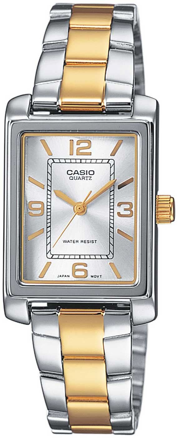 Casio Timeless LTP-1234PSG-7AEG Women's Watch • Elegant Bicolor Design • Classic Retro Rectangular Design