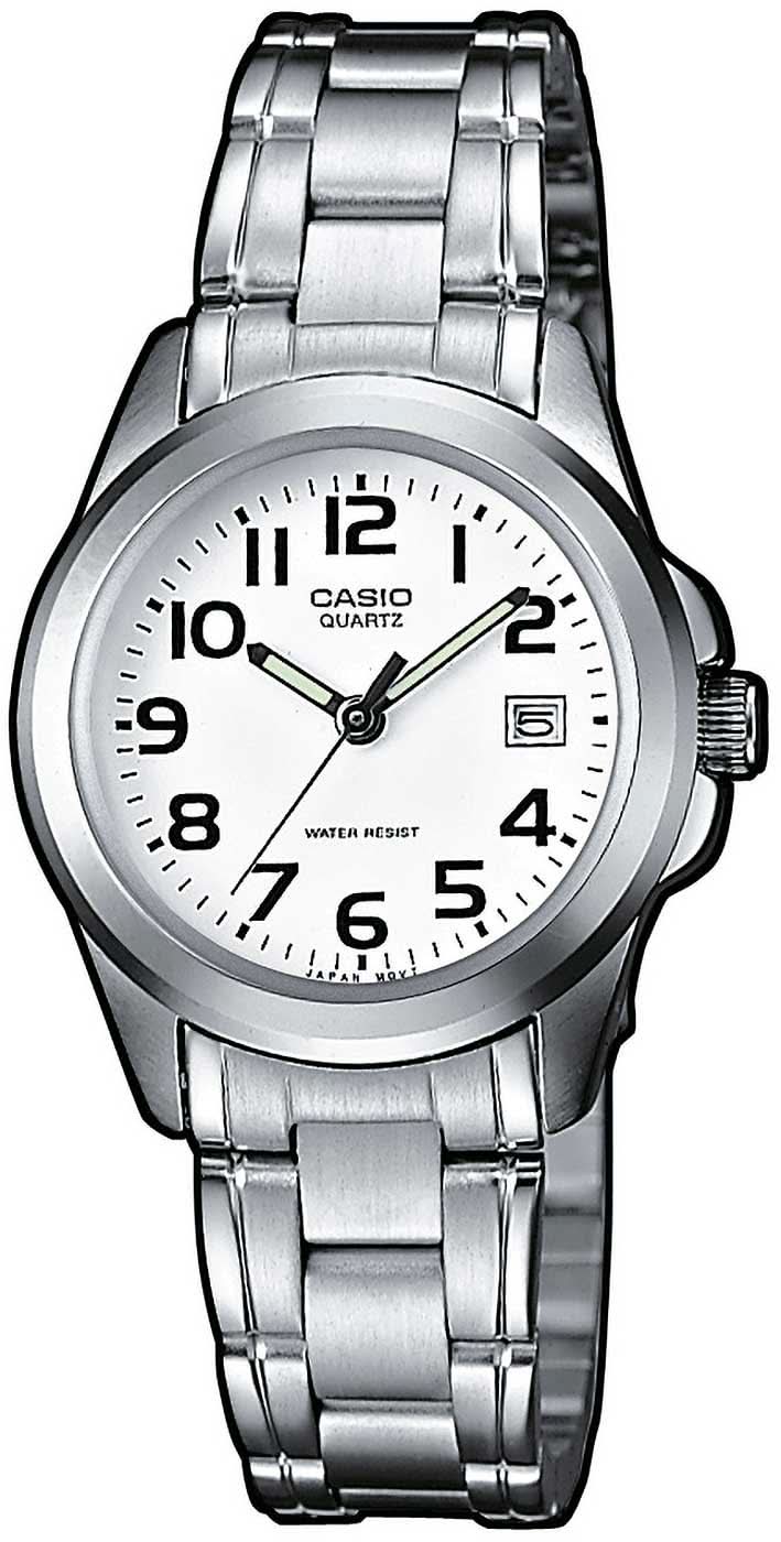 Casio Collection LTP-1259PD-7BEG Women's Watch • Elegant Date Display • Stainless Steel Design
