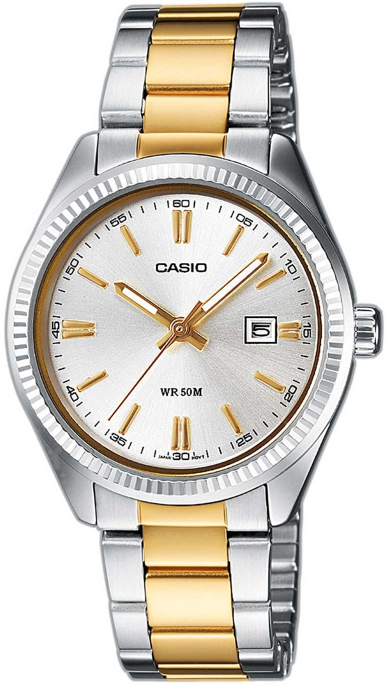 Casio LTP-1302PSG-7AVEF Women's Watch • Elegant Two-Tone Look • Date Display