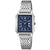 Casio Damenarmbanduhr mit blauem Mineralglas-Zifferblatt, römischen Zahlen und Edelstahlarmband