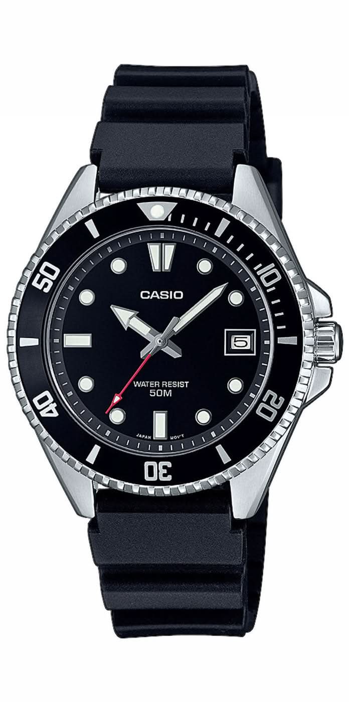 Casio Duro MDV-107-1A1VEF Men's Watch • 200M Water Resistance • Classic Diver Design