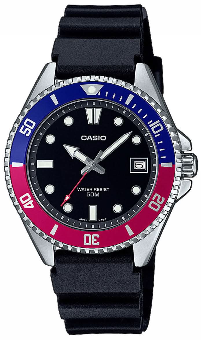 Casio Collection MDV-10-1A2VEF Watch • Sporty Diver Design • Rotating Bezel