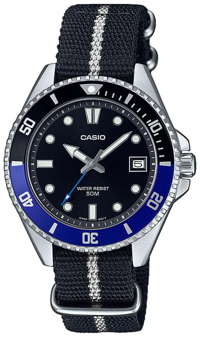 Casio MDV-10-1A2VEF Watch • Sporty Diver Look • Rotating Bezel