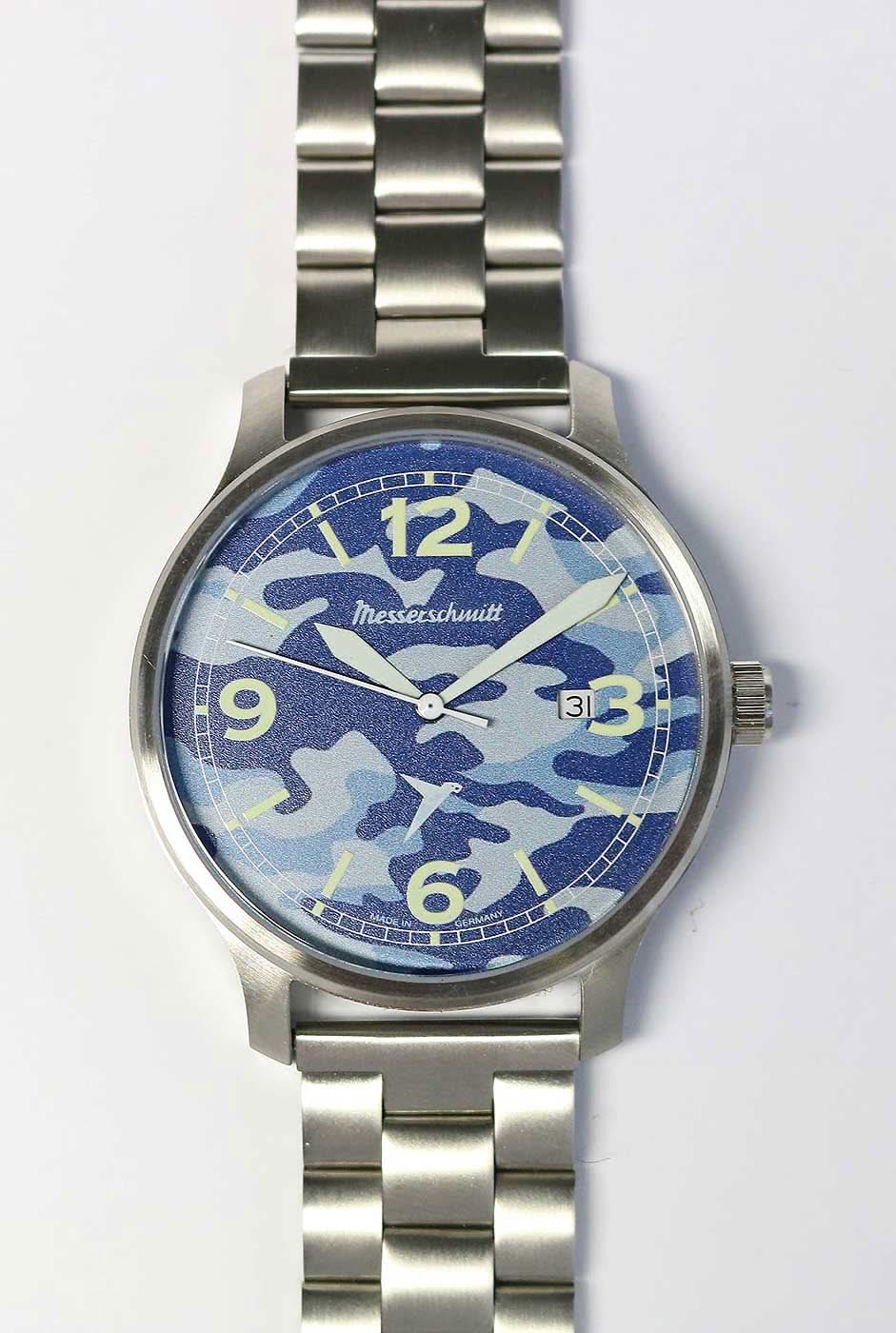 Messerschmitt Navy ME-42N-MB Men's Watch • Made in Germany • Blue Camouflage Design
