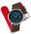 Mondaine Doppio MLE.41240.LGV Men's Watch • Vegan Grape Leather • Swiss Sapphire Crystal