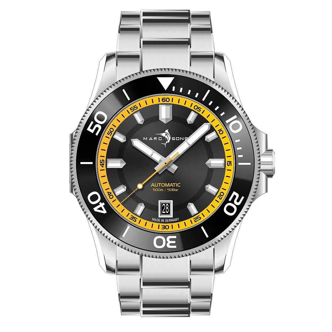 Marc and Sons Sport Professional MSD-050-06-S Men's Watch • 300m Water Resistant • Sellita SW200
