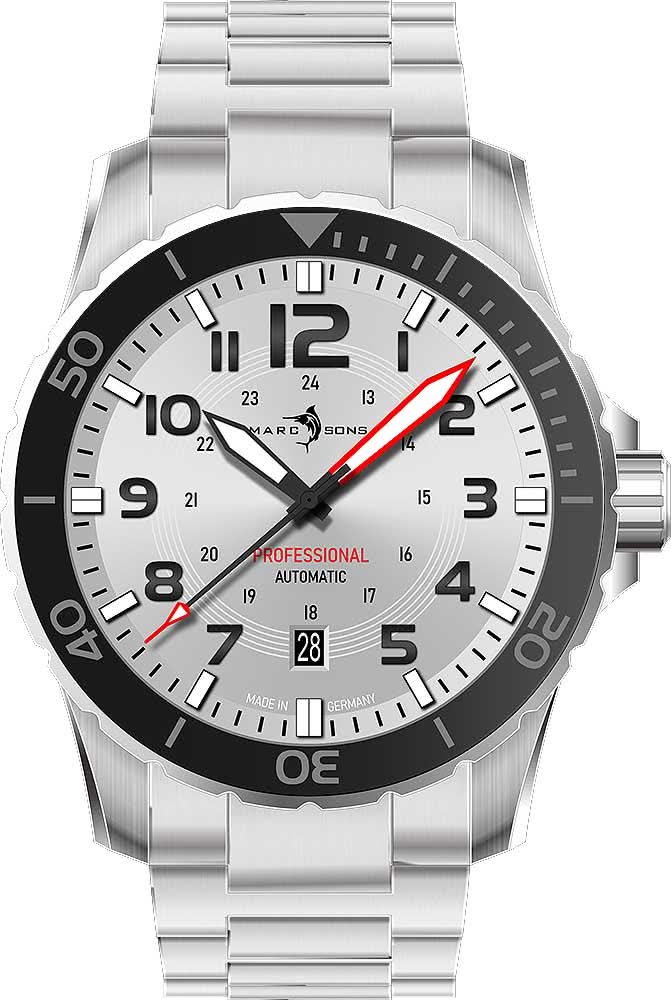 Marc & Sons Professional Diver MSD-050-08-S Men's Watch • 300m • Ceramic Bezel