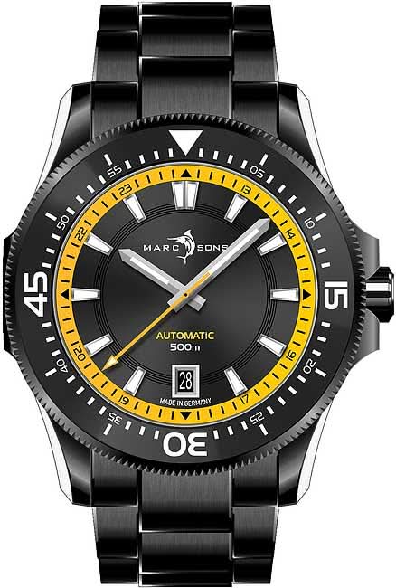 Marc and Sons Military Diver MSD-051-13 Men's Watch • 50 ATM Water Resistant • Sellita SW200 Automatic