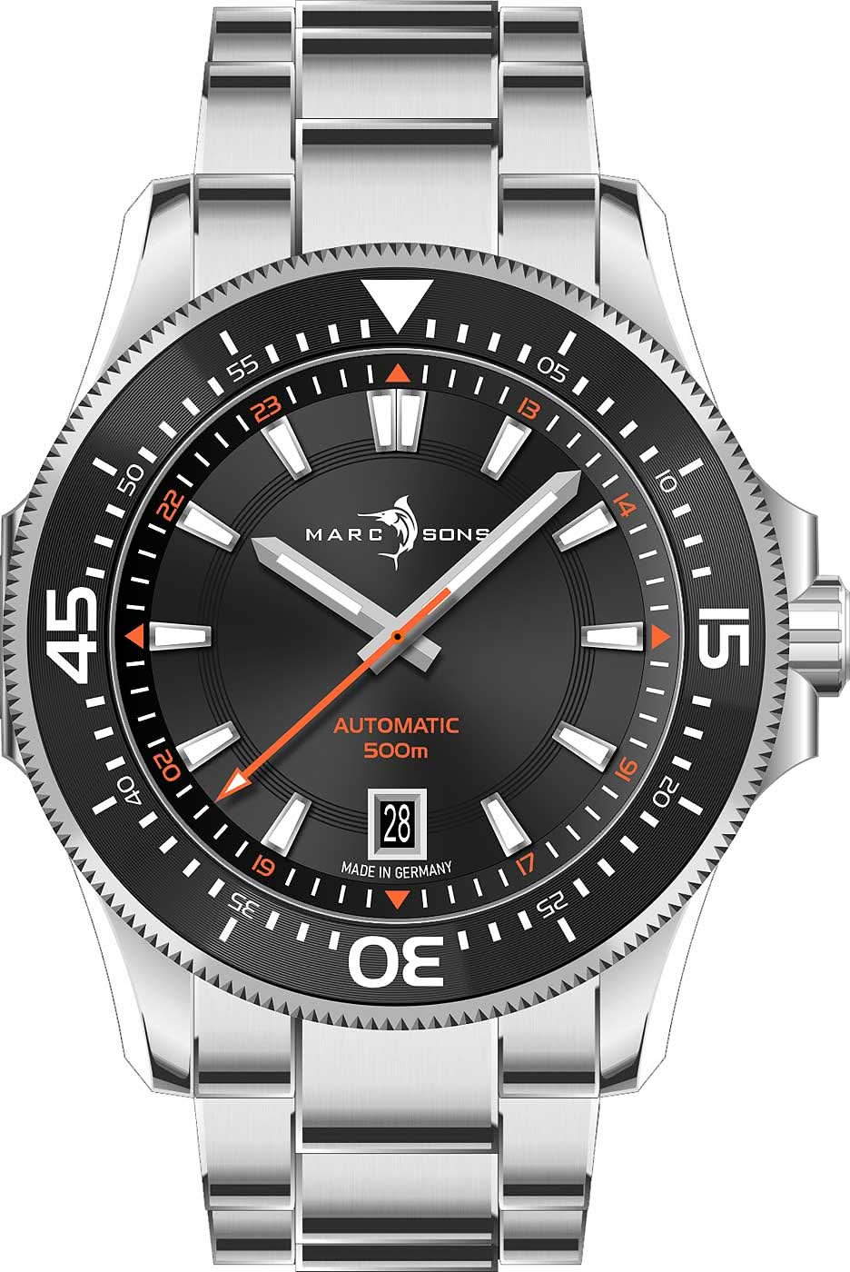 Marc and Sons Military Diver MSD-051-14S Men's Watch • 500m Water Resistant • Sellita SW200