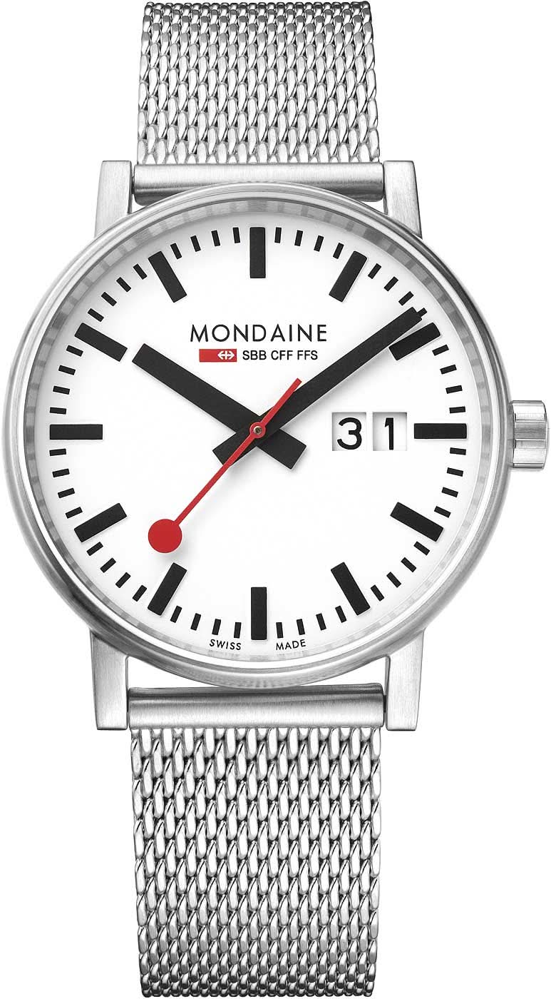 Mondaine Evo2 MSE.40210.SM Unisex Watch • Swiss Railway Clock Design • Big Date