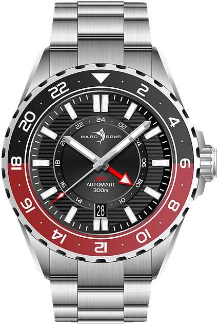 Marc and Sons GMT II MSG-008-04 Men's Watch • Swiss GMT Movement • 30 ATM