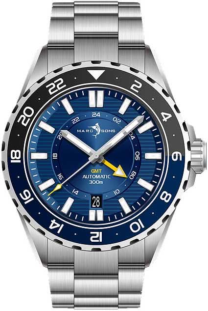 Marc and Sons GMT II MSG-008-05 Men's Watch • 500m Water Resistant • Sellita SW330-2