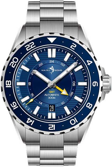 Marc and Sons GMT II MSG-008-06 Men's Watch • Swiss Automatic • 500m Water Resistant