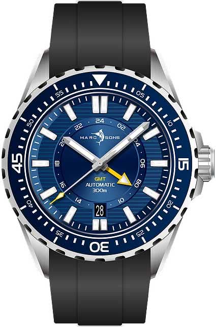 Marc & Sons GMT II MSG-008-11 Men's Watch • Sellita SW330-2 • 30 ATM