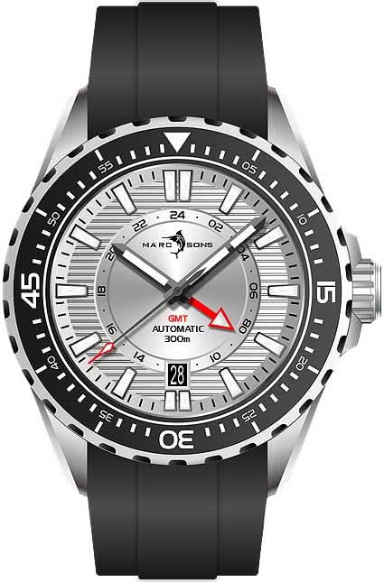 Marc and Sons GMT II MSG-008-12 Men's Watch • 500m Water Resistant • Sellita SW330-2