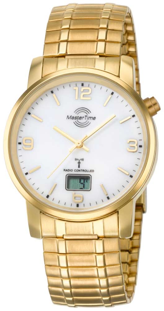 Master Time Basic MTGA-10312-12M Men's Watch • Radio-Controlled Technology • Stretch Band