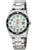 Silberne Herrenarmbanduhr aus Edelstahl mit Rundzifferblatt, Datumfenster und Leuchtindizes