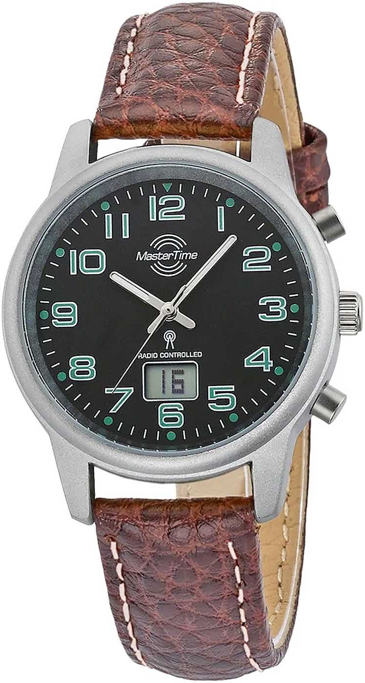 Master Time Super Power MTLA-10762-22L Women's Watch • Radio-Controlled Precision • Brown Leather