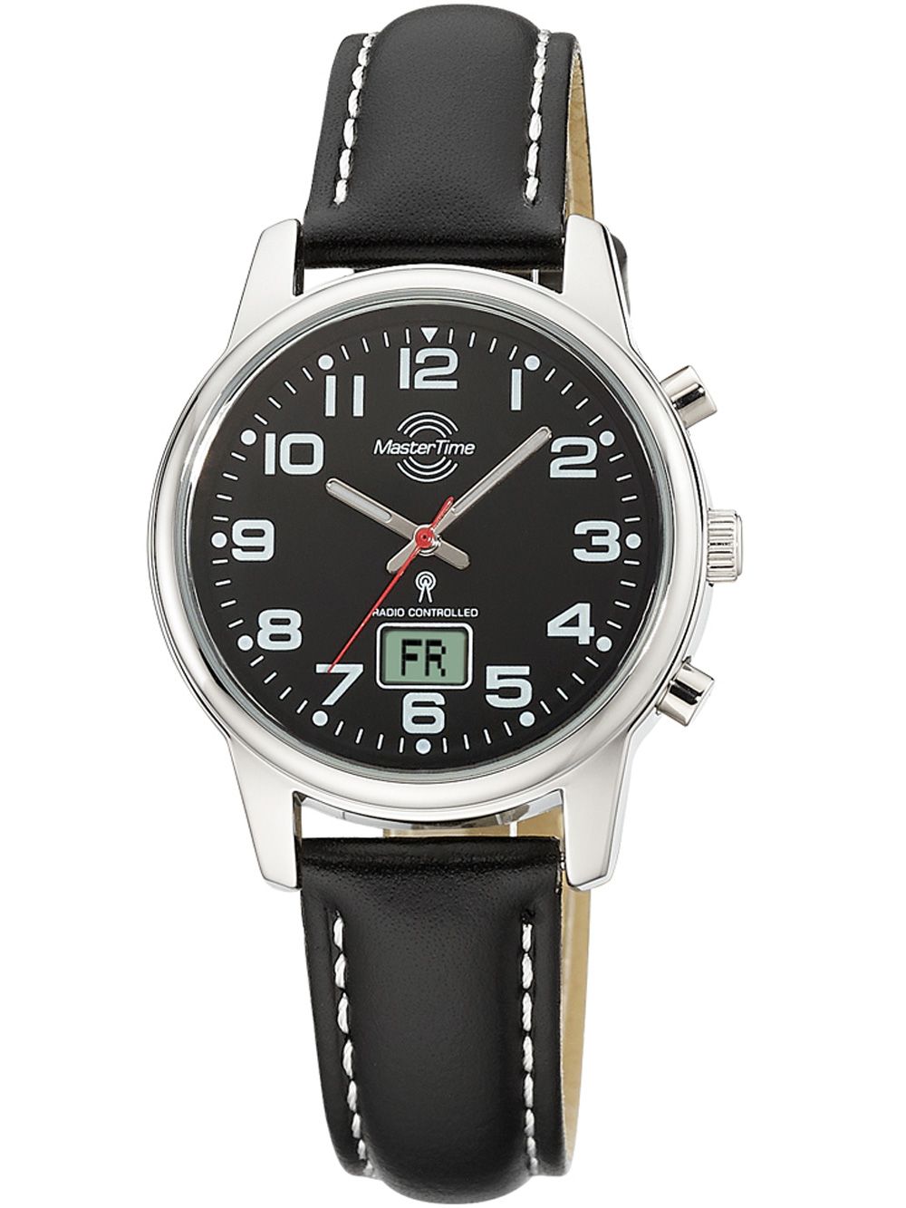 Master Time Classic MTLA-10819-22L Damen Armbanduhr Schwarz • Funkuhr • Mineralglasscheibe