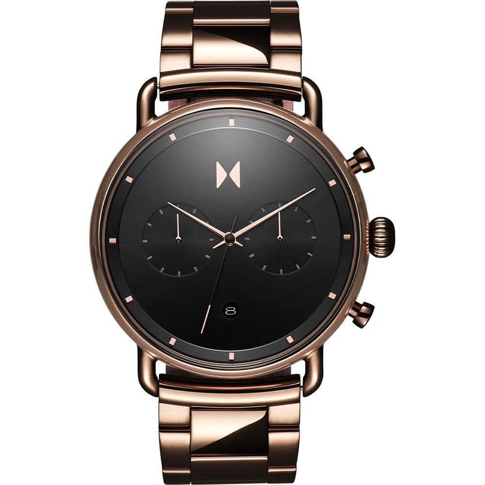 MVMT Herrenchronograph mit schwarzem Zifferblatt und roségoldenem Gehäuse
