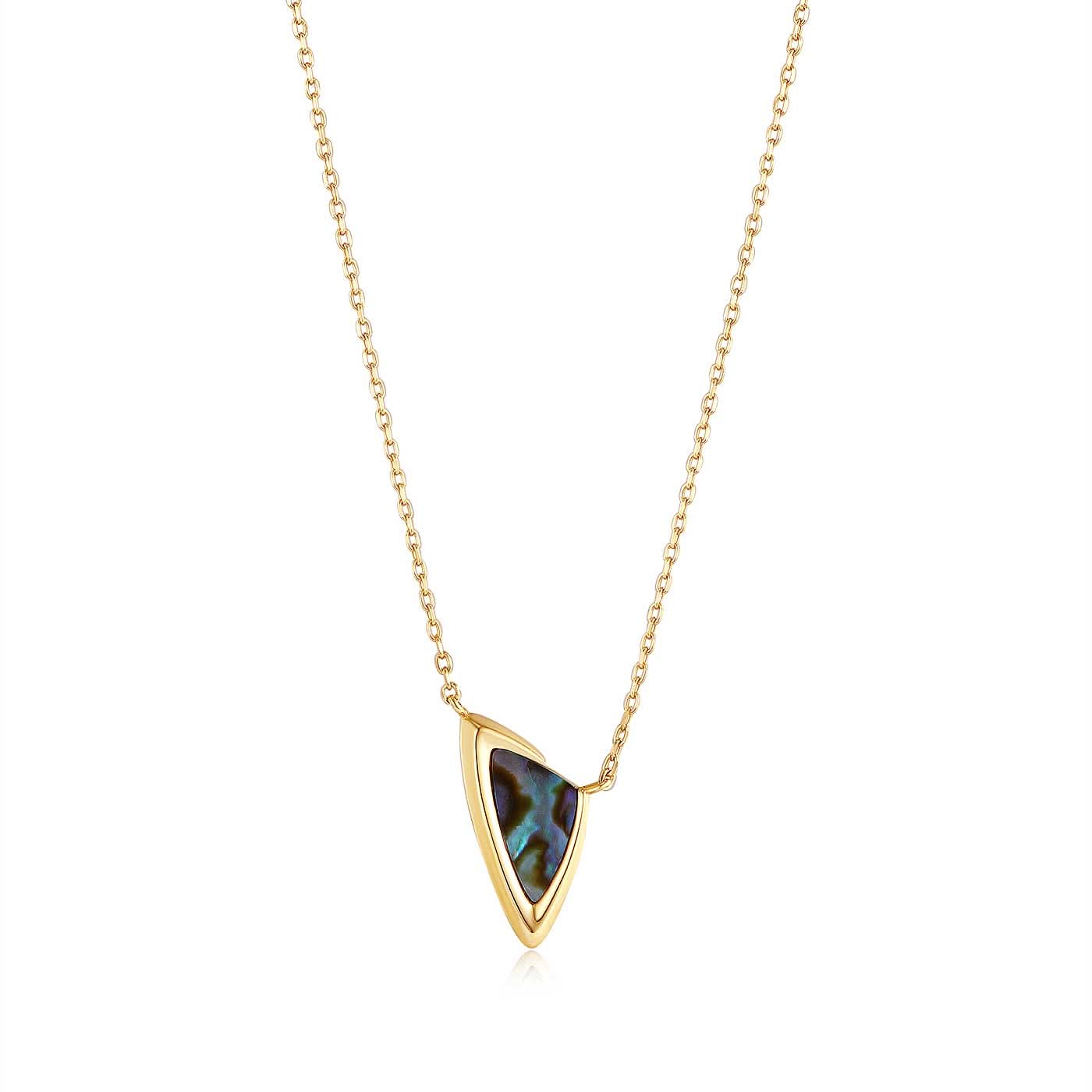 ANIA HAIE N049-03G Necklace with Triangular Abalone Stone Pendant