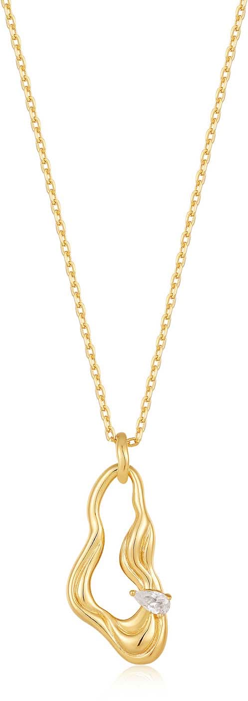 ANIA HAIE N050-01G Twisted Wave Drop Necklace