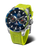 Vostok Europe Herrenarmbanduhr Rocket N1 mit blauem Zifferblatt und gelbem Silikonband