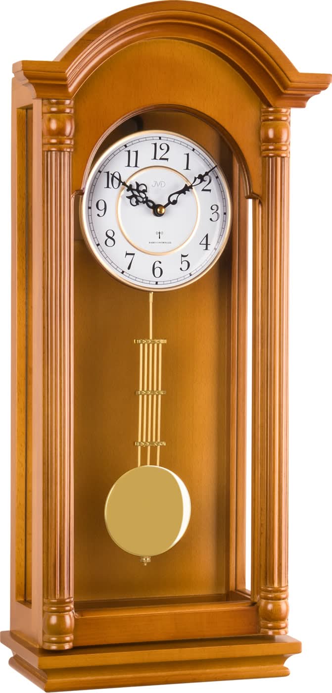 JVD Wall Clock 62.5x24x15 cm Wood • Radio-Controlled Movement • Westminster Chime