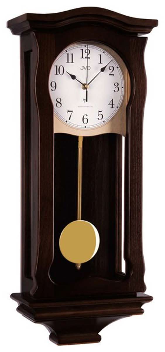 JVD Wall Clock 60x24x13 cm Wood • Radio-Controlled Movement • Pendulum Clock