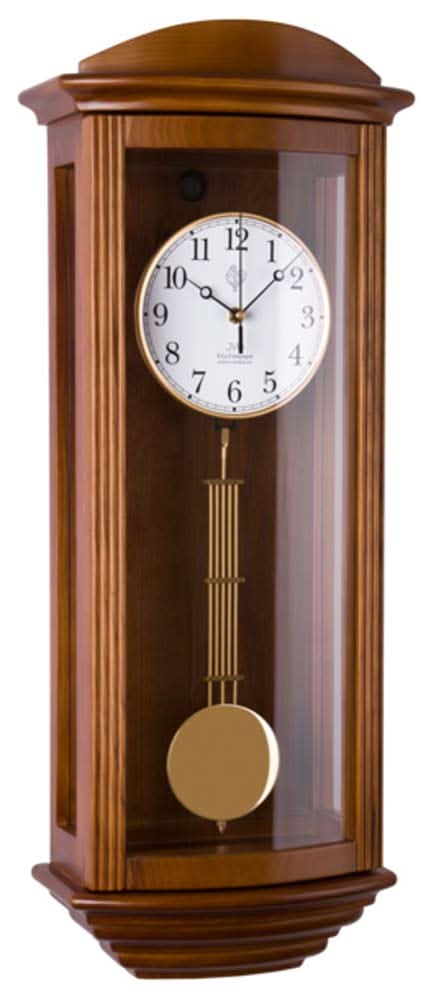 JVD Wall Clock 70x27.5x16.5 cm Wood, Glass • Radio-Controlled • Westminster Chime
