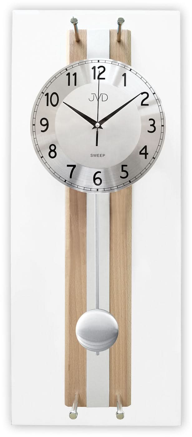 JVD Wall Clock 68x28 cm Wood • Silent Quartz Movement • Modern Design