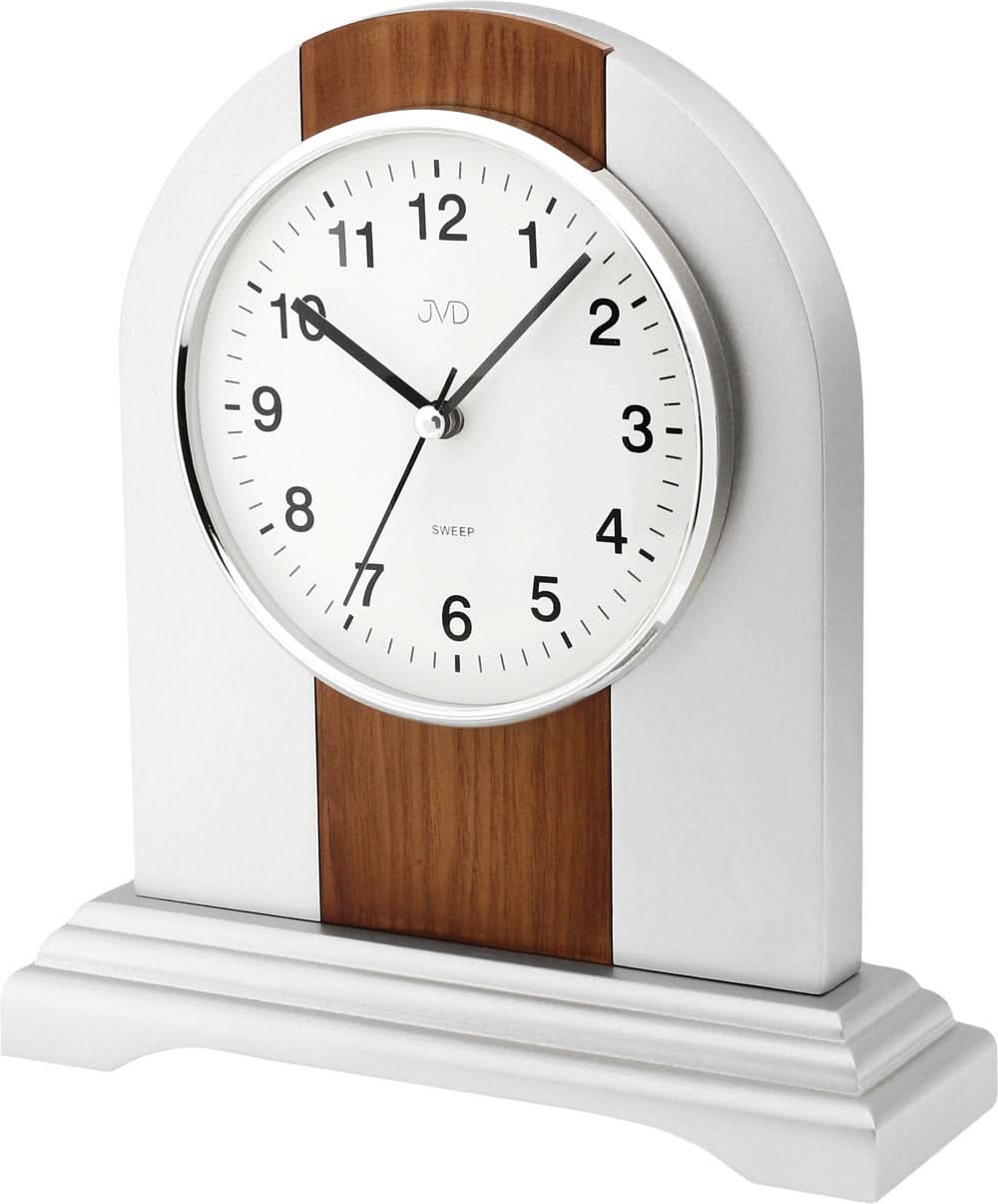 JVD Table Clock 24x21.6 cm Wood • Silent Quartz Movement • Elegant Design