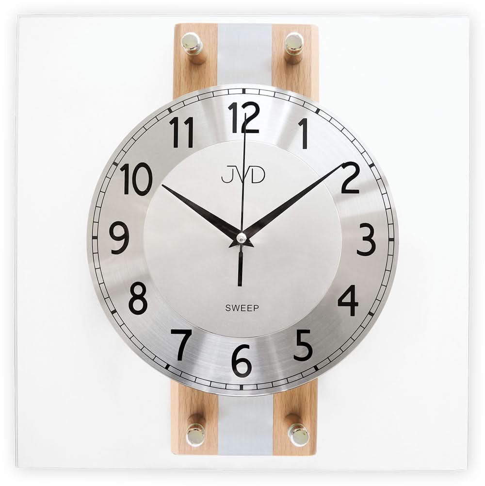 JVD Wall Clock 32x32 cm Wood • Silent Quartz Movement • Timeless Design