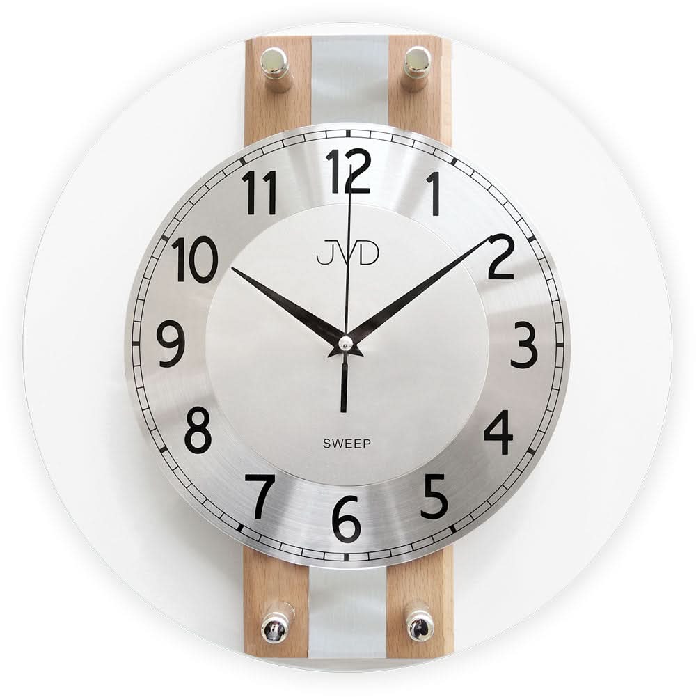 JVD Wall Clock 32x32 cm Wood • Silent Quartz Movement • Modern Design